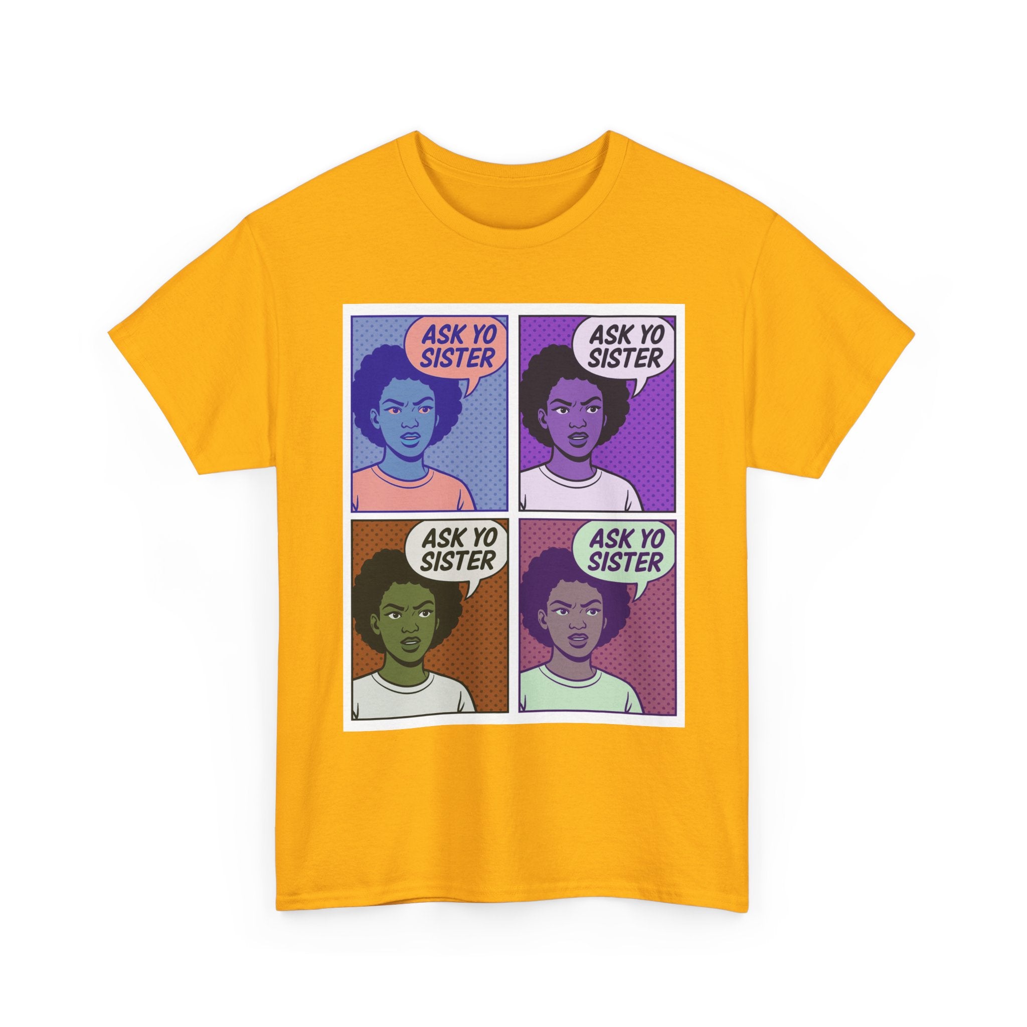 Comic Book Op Art Tee – Ask Yo Sister Graphic T-Shirt, Unisex Street Style