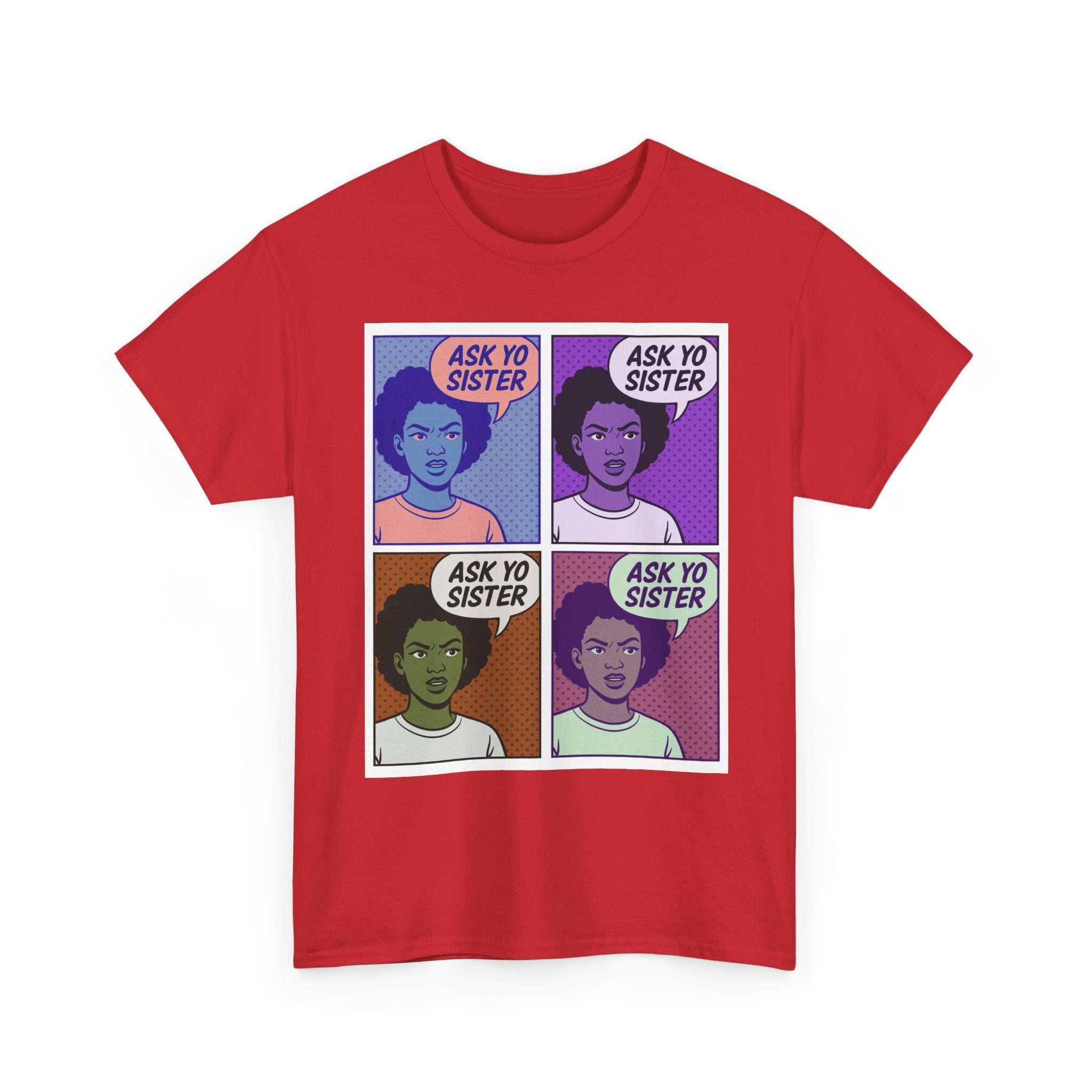 Comic Book Op Art Tee – Ask Yo Sister Graphic T-Shirt, Unisex Street Style