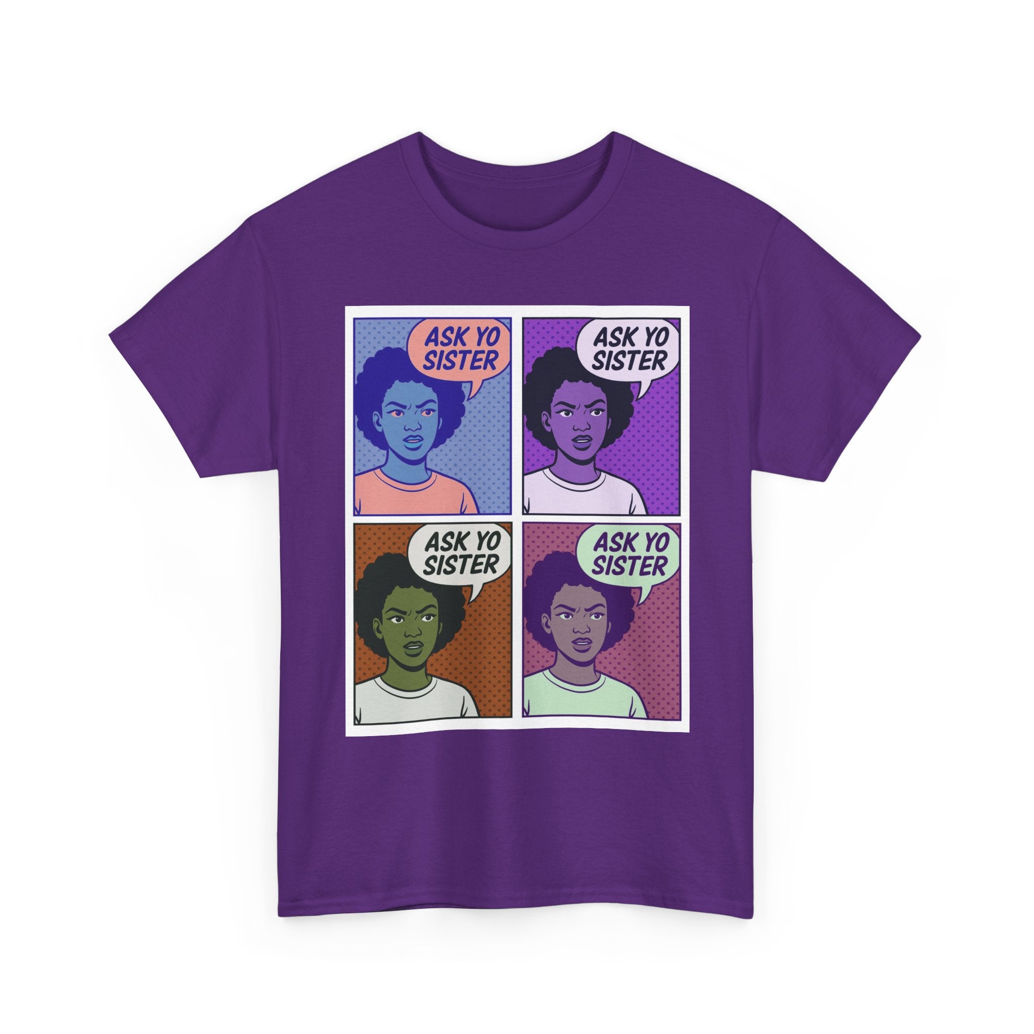 Comic Book Op Art Tee – Ask Yo Sister Graphic T-Shirt, Unisex Street Style