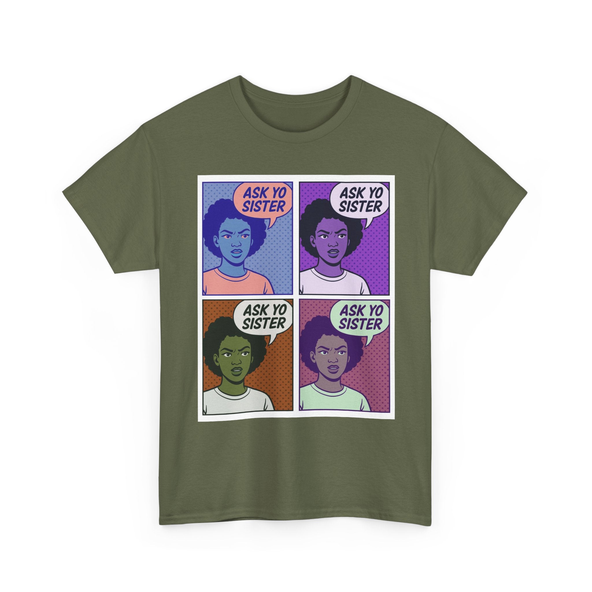 Comic Book Op Art Tee – Ask Yo Sister Graphic T-Shirt, Unisex Street Style