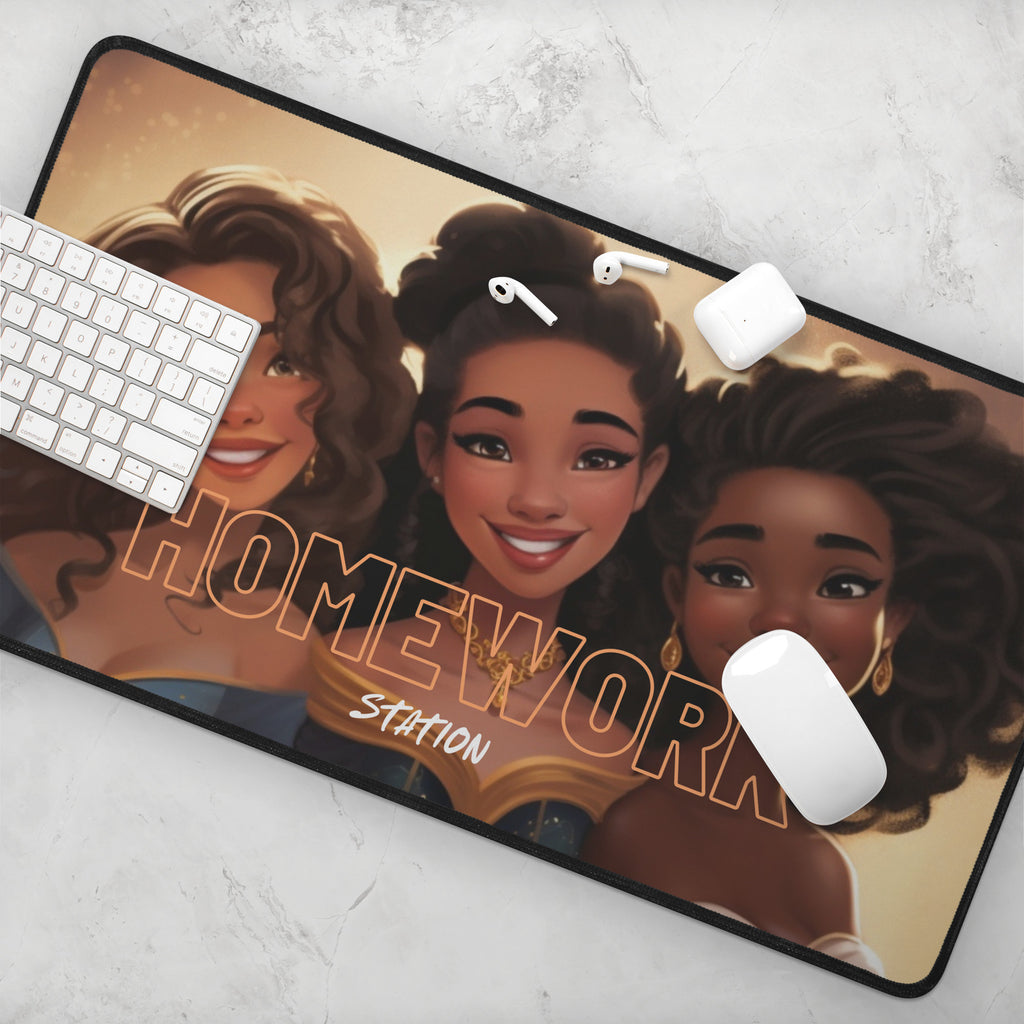 "Homework Station" Desk Mat – Black Princess Edition