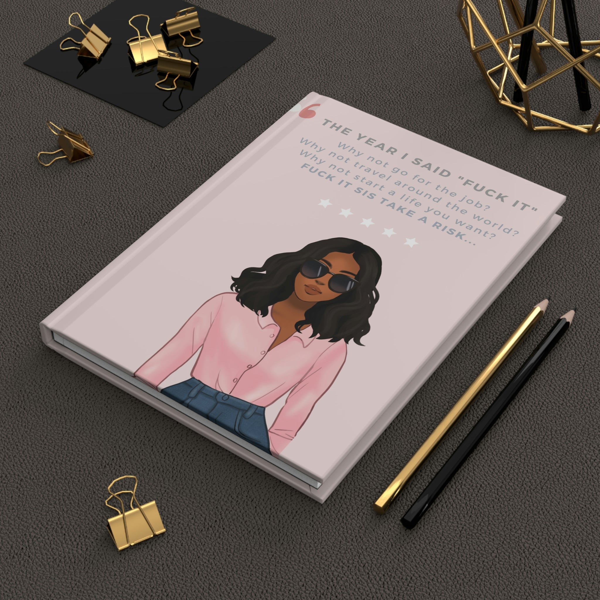 New Year New Me Vibes Hardcover Journal Matte